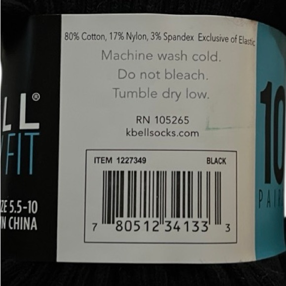 K. Bell Ladies - No Show Sock - 10 Pair Pack - Picture 4 of 4